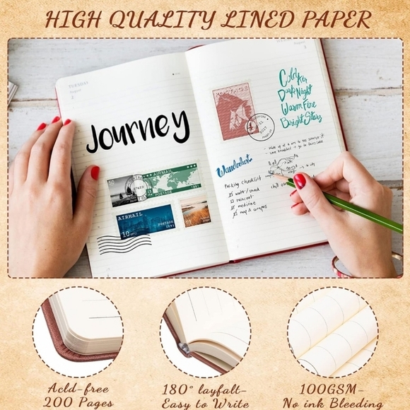 Tree of Life Faux Leather Journal Bamboo Pen Inspirational Bookmark Set Tan Gree - Picture 12 of 12